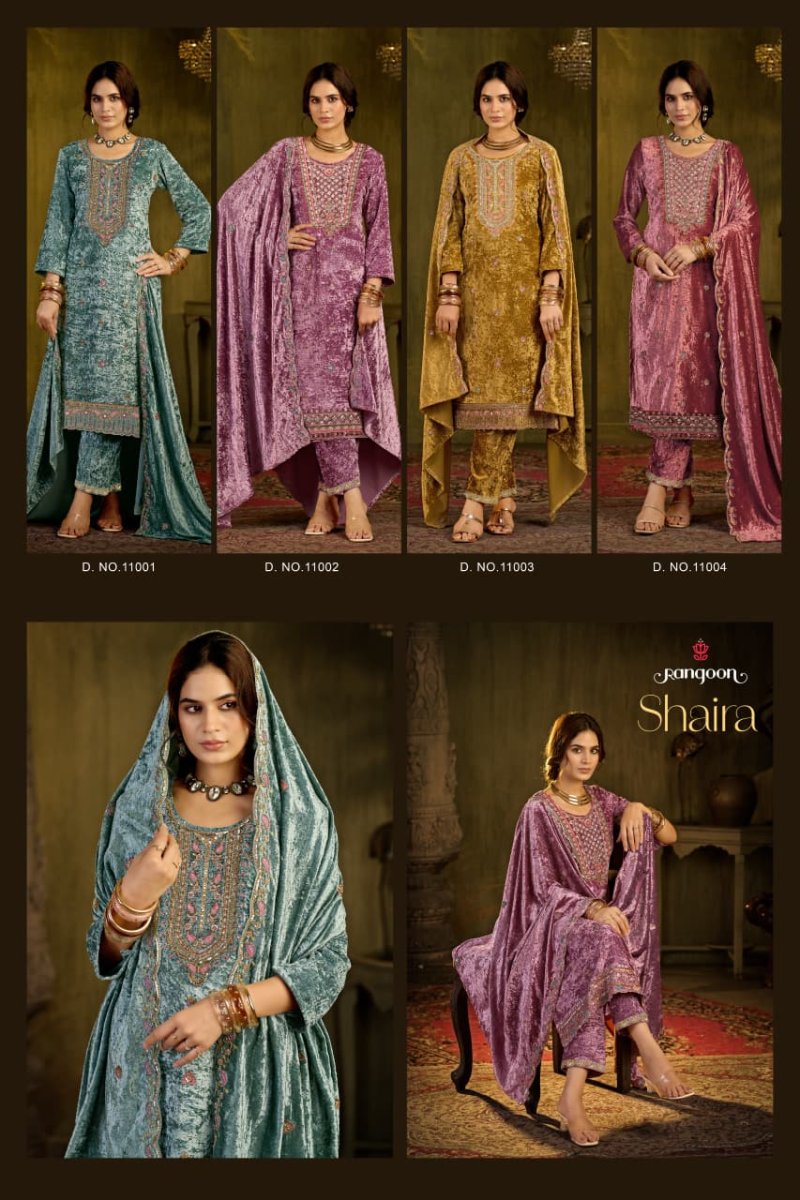 Shaira By Rangoon Makhmal Velvet Readymade Suits